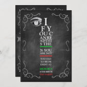 Quirky Chalkboard Birthday Party Invitation Kaart (Voorkant / Achterkant)