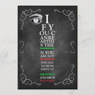 Quirky Chalkboard Birthday Party Invitation Kaart