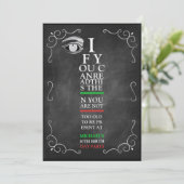 Quirky Chalkboard Birthday Party Invitation Kaart (Staand voorkant)