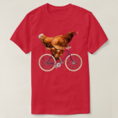 Quirky Chicken Riding Bicycle T-shirt (Design voorkant)