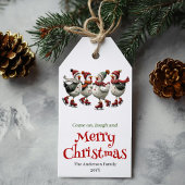 Quirky Chickens Christmas Tag Customizable Cadeaulabel