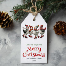 Quirky Chickens Christmas Tag Customizable