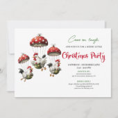 Quirky Chickens Editable Modern Christmas Invite Kaart (Voorkant)