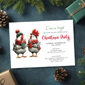 Quirky Chickens Festive Editable Christmas Invite Kaart