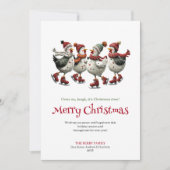 Quirky Chickens Holiday Greeting Editable Card Feestdagenkaart (Voorkant)