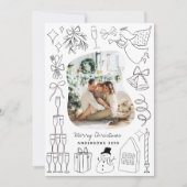 Quirky Christmas 5 Photo Hand drawn Doodle Feestdagenkaart (Voorkant)