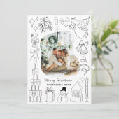 Quirky Christmas 5 Photo Hand drawn Doodle Feestdagenkaart (Staand voorkant)