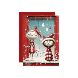 Quirky Christmas Cats Feestdagenkaart