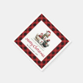 Quirky Christmas chickens napkins personalized set Servet (Hoek)