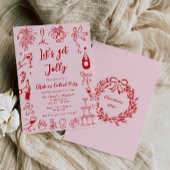 Quirky Christmas Cocktail Party Invitation Doodle Kaart