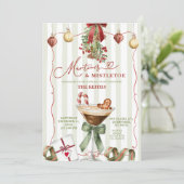 Quirky Christmas Martinis and Mistletoe Christmas Kaart (Staand voorkant)