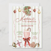 Quirky Christmas Mistletoe and Mimosas  Kaart (Voorkant)