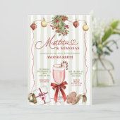 Quirky Christmas Mistletoe and Mimosas  Kaart (Staand voorkant)