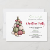 Quirky Christmas Tree Watercolor Holiday Invite Kaart (Voorkant)