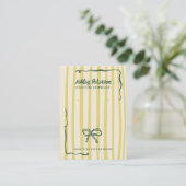 Quirky Citrus Hand-Drawn Bow Jewelry Earring Visitekaartje (Staand voorkant)