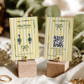 Quirky Citrus Hand-Drawn Bow Jewelry Earring Visitekaartje