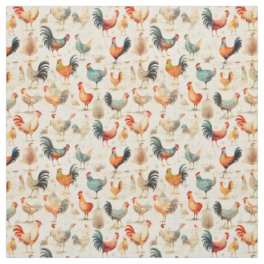 Quirky Cluckers: Whimsy kip Stof (Swatch)
