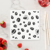Quirky Coffee Beans "Mmm Coffee" Paper Napkins Servet (Insitu)
