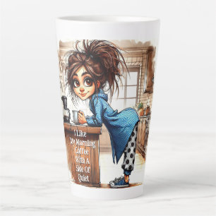 Quirky Coffee Lady kant van rustige latte Mok