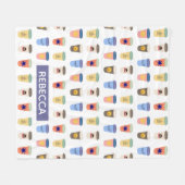 Quirky Coffee Lovers Take-Away Cups Personalized Fleece Deken (Voorkant (Horizontaal))