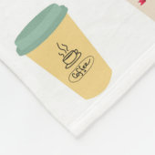 Quirky Coffee Lovers Take-Away Cups Personalized Fleece Deken (Hoek)