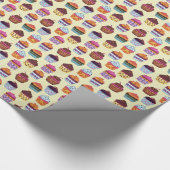 Quirky Colorful Cupcakes Illustratiepatroon Cadeaupapier (Hoek)