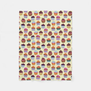 Quirky Colorful Cupcakes Illustratiepatroon Fleece Deken