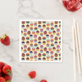 Quirky Colorful Cupcakes Illustratiepatroon Servetten (Insitu)