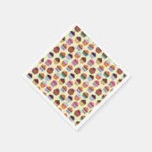 Quirky Colorful Cupcakes Illustratiepatroon Servetten (Hoek)
