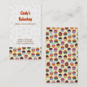 Quirky Colorful Cupcakes Illustratiepatroon Visitekaartje (Voorkant / Achterkant)