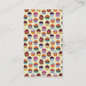 Quirky Colorful Cupcakes Illustratiepatroon Visitekaartje (Achterkant)