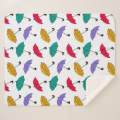 Quirky Colorful Falling Umbrellas Patroon Sherpa Deken (Voorkant (horizontaal))