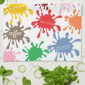 Quirky Colorful Food Stain Splatter Theedoek (Gevouwen)