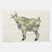 Quirky Colorful Funky Weird Goat Funny Animal Art Theedoek (Horizontaal)