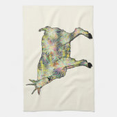 Quirky Colorful Funky Weird Goat Funny Animal Art Theedoek (Verticaal)