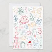 Quirky Colorful Jingle Mingle Cocktail Christmas Kaart (Achterkant)
