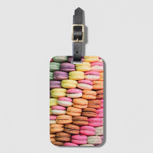 Quirky Colorful Macaroons Bagagelabel (Voorkant (verticaal))