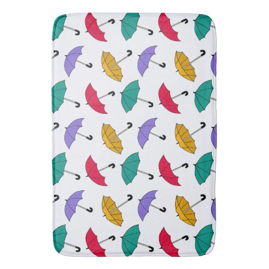 Quirky Colorful Tumbling Umbrellas Pattern Badmat (Voorkant Verticaal)