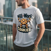 Quirky Cookie T-Shirt: "Zal werken voor cookies" T-shirt