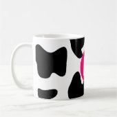 Quirky Cow Patch Pattern Pink Monogram Koffiemok (Links)
