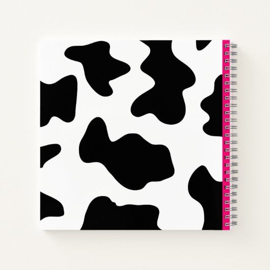 Quirky Cow Patch Pattern Pink Monogram Notitieboek (Achterkant)