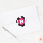 Quirky Cow Patch Pattern Pink Monogram Ronde Sticker (Envelop)
