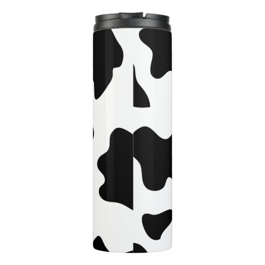 Quirky Cow Patch Pattern Pink Monogram Thermosbeker (Achterkant)