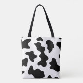 Quirky Cow Patch Pattern Pink Monogram Tote Bag (Achterkant)