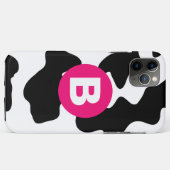 Quirky Cow Pattern Pink Monogram Case-Mate iPhone Case (Achterkant (horizontaal))