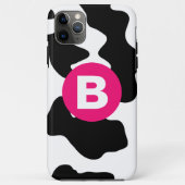 Quirky Cow Pattern Pink Monogram Case-Mate iPhone Case (Achterkant)