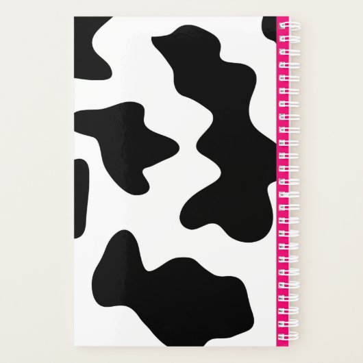 Quirky Cow Pattern Pink Monogram Planner (Achterkant)