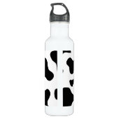 Quirky Cow Pattern Pink Monogram Waterfles (Achterkant)