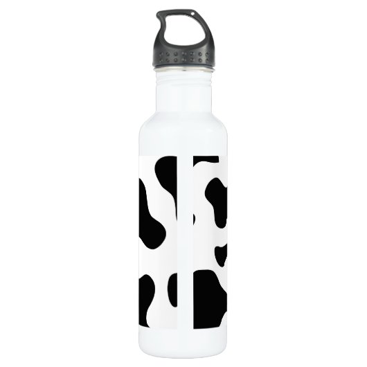 Quirky Cow Pattern Pink Monogram Waterfles (Achterkant)