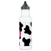 Quirky Cow Pattern Pink Monogram Waterfles (Rechts)